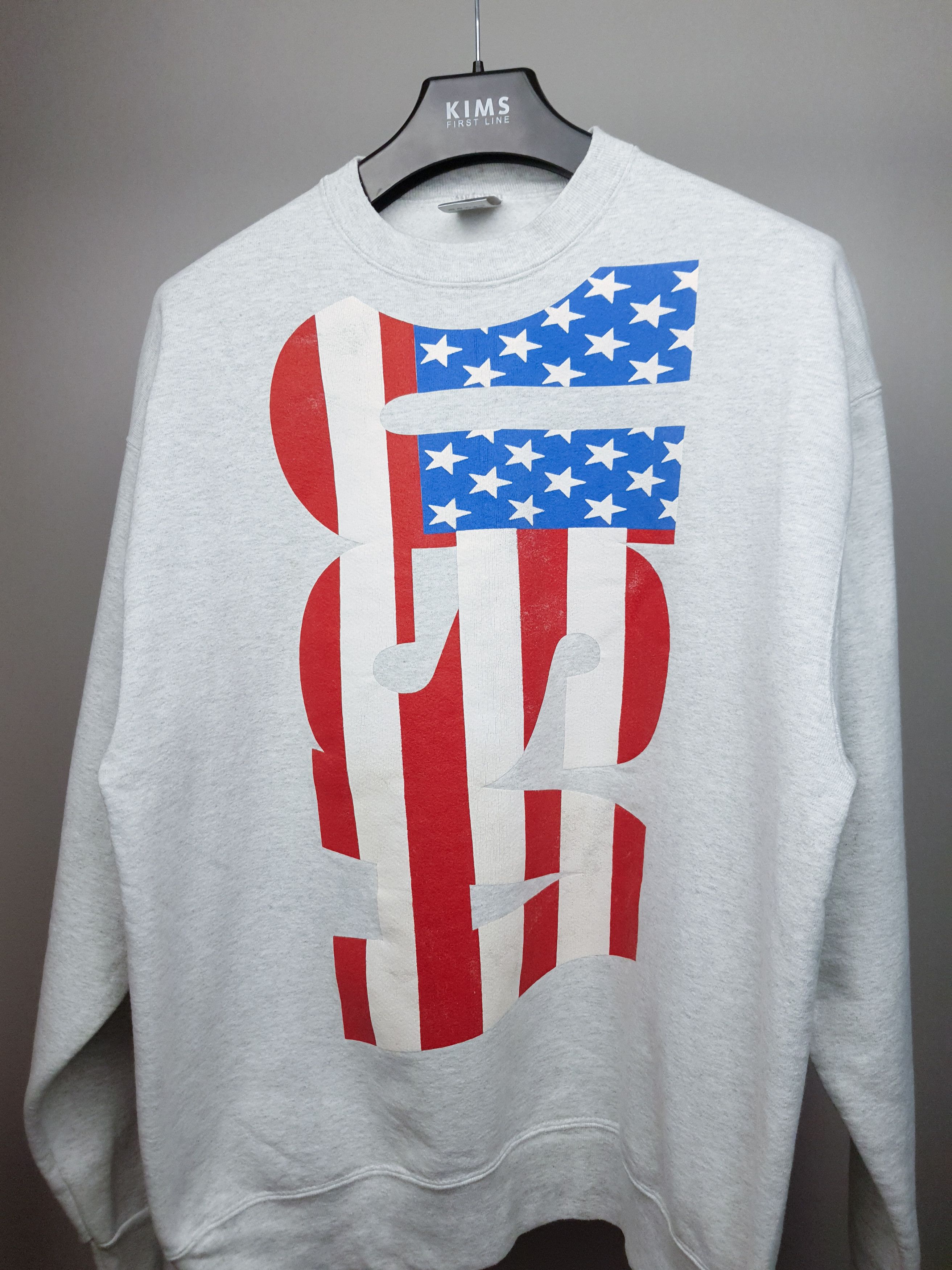 Vintage 1990s Fruit Of The Loom USA Graphic Print Flag Crewneck RARE Size US XL / EU 56 / 4 - 2 Thumbnail