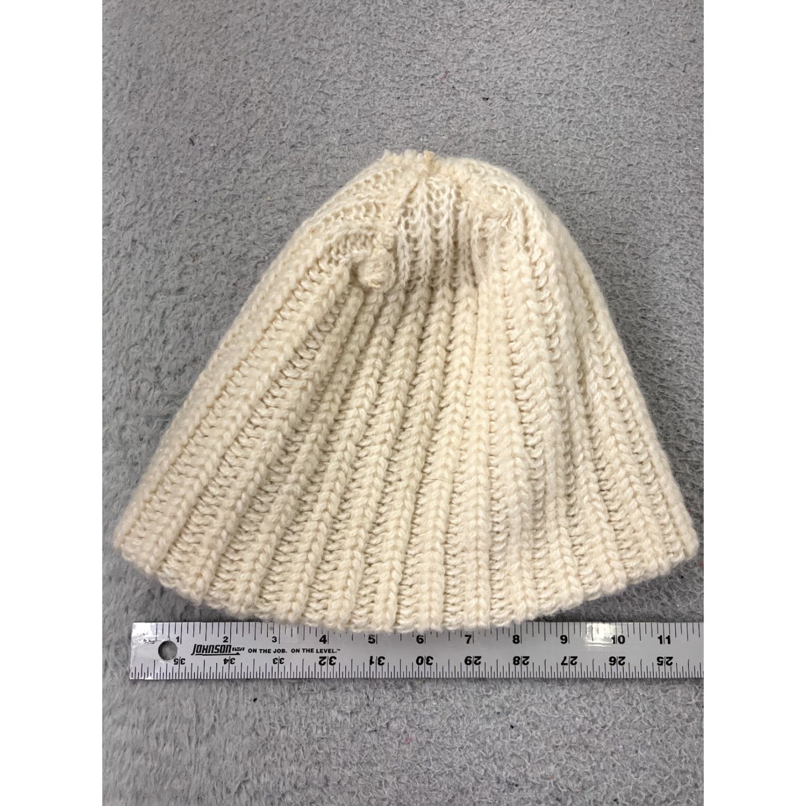 Merona Merona Beanie Hat Womens One Size Ivory Knit Acrylic Blend Ski Pom - Adult Women Winter Fall Spring Adjustable Beanie Toque Vintage Not Size ONE SIZE - 6 Thumbnail