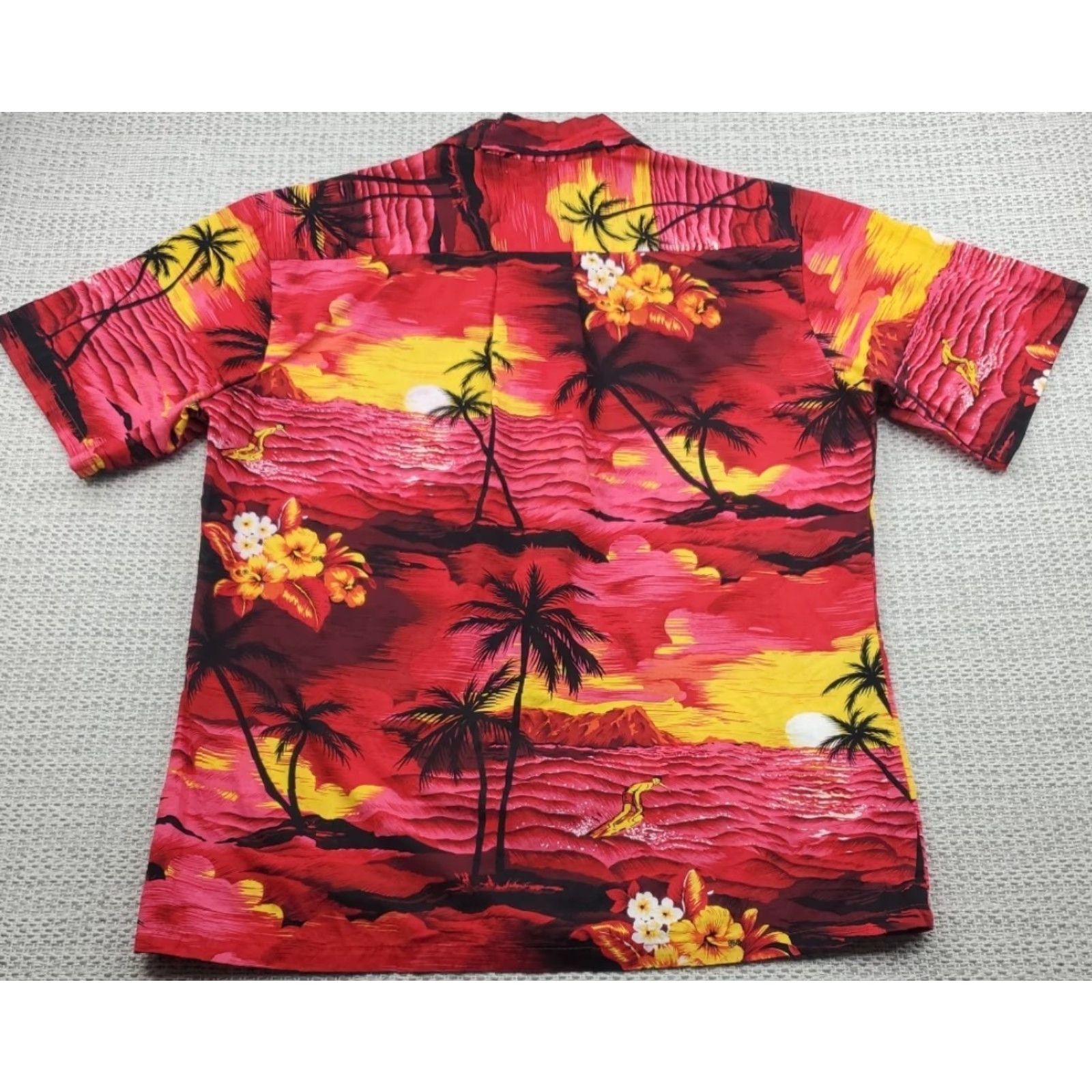 Vintage VTG Palmwave Hawaiian Shirt Mens Adult Large Surfer Beach Palms Floral Sunset Shirt Size US L / EU 52-54 / 3 - 7 Thumbnail