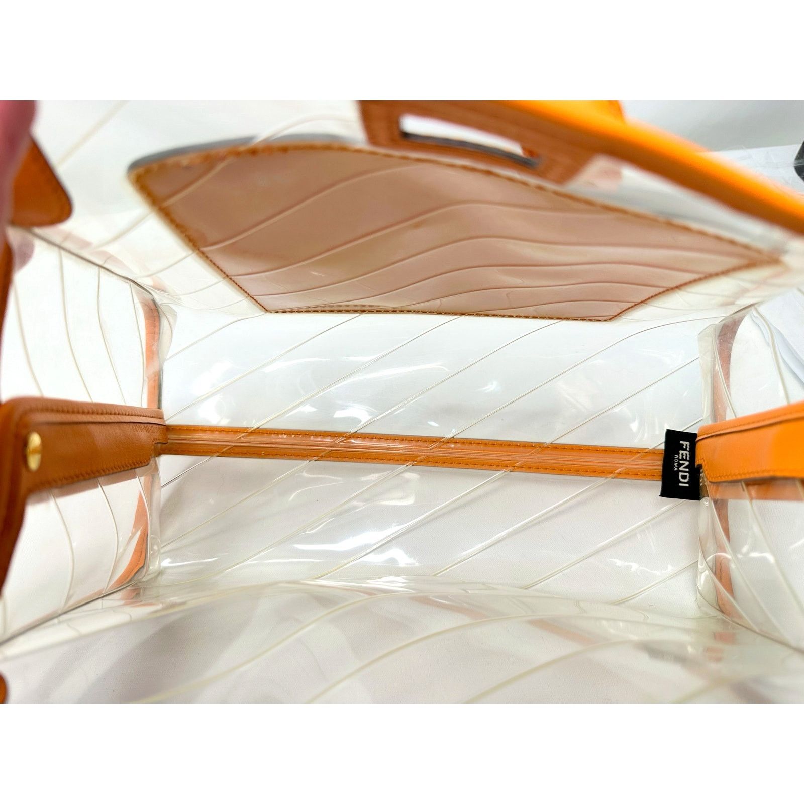 Fendi Fendi Peekaboo Defender PVC Clutch Bag Orange - Small Size ONE SIZE - 7 Thumbnail