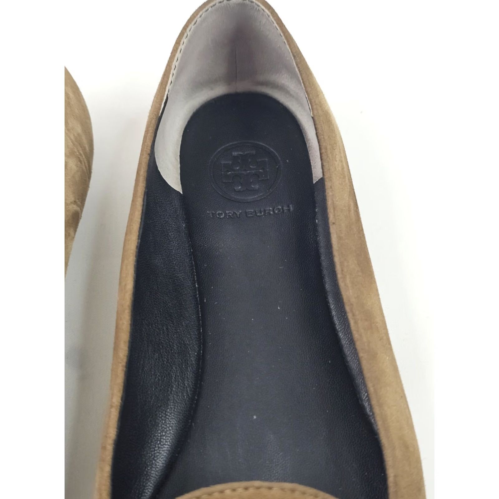 Tory Burch Tory Burch Ballet Womens Brown Suede Leather Slip Flat Women Slide Loafer Logo Size US 7 / IT 37 - 4 Thumbnail