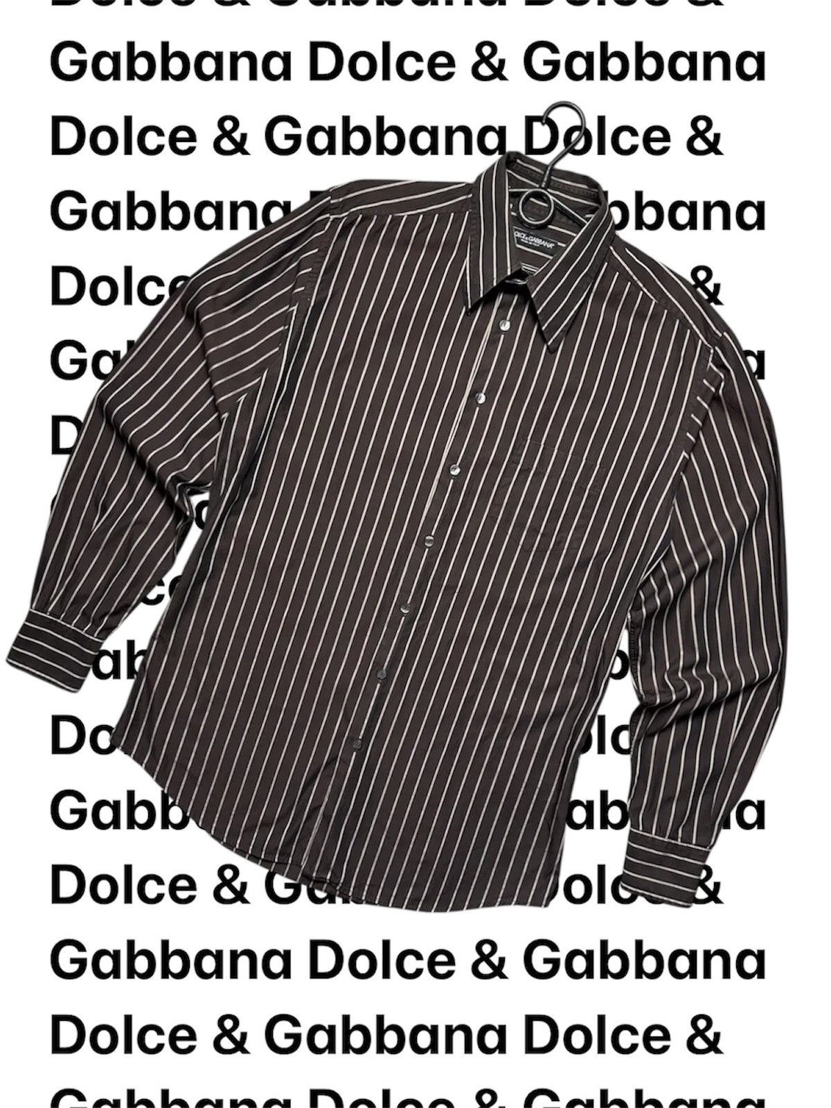 Dolce & Gabbana Vintage Dolce Gabbana shirt striped brown rare L Size US L / EU 52-54 / 3 - 1 Thumbnail