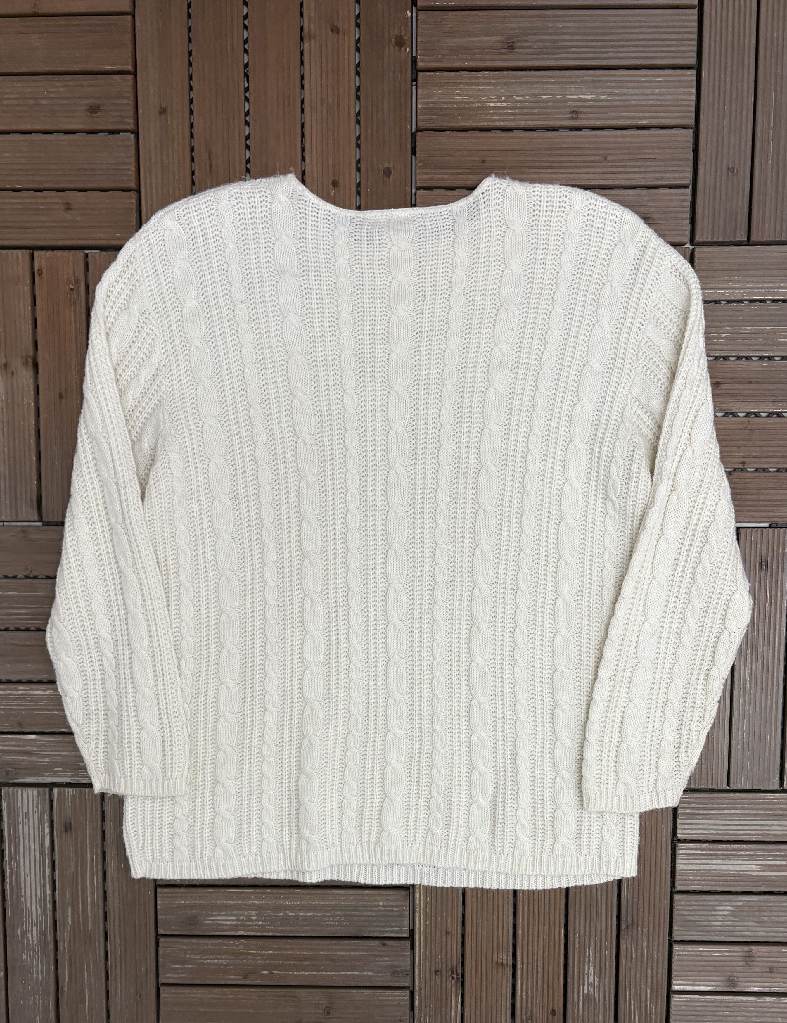 Vintage Maggie McNaughton Cable Knit Vintage White Sweater Size US XXL / EU 58 / 5 - 4 Thumbnail
