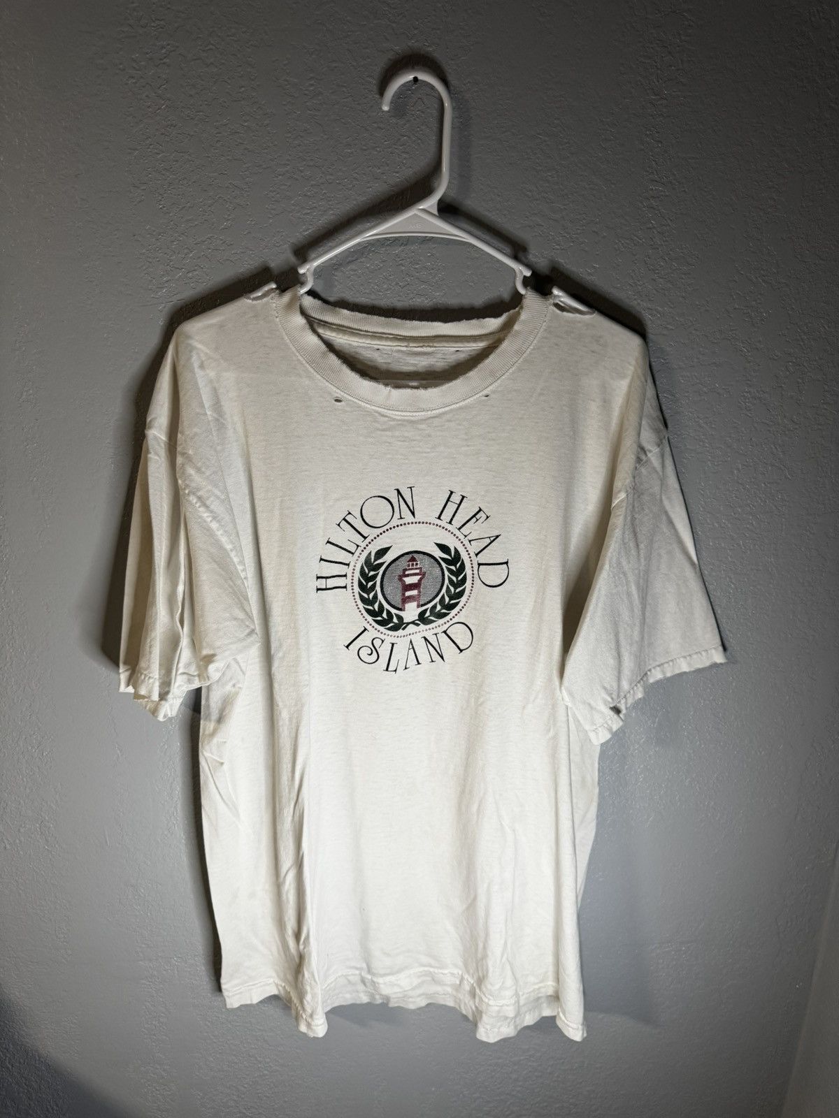 Vintage 90s Vintage Distressed Hilton Head Island Tee Size US XL / EU 56 / 4 - 1 Thumbnail