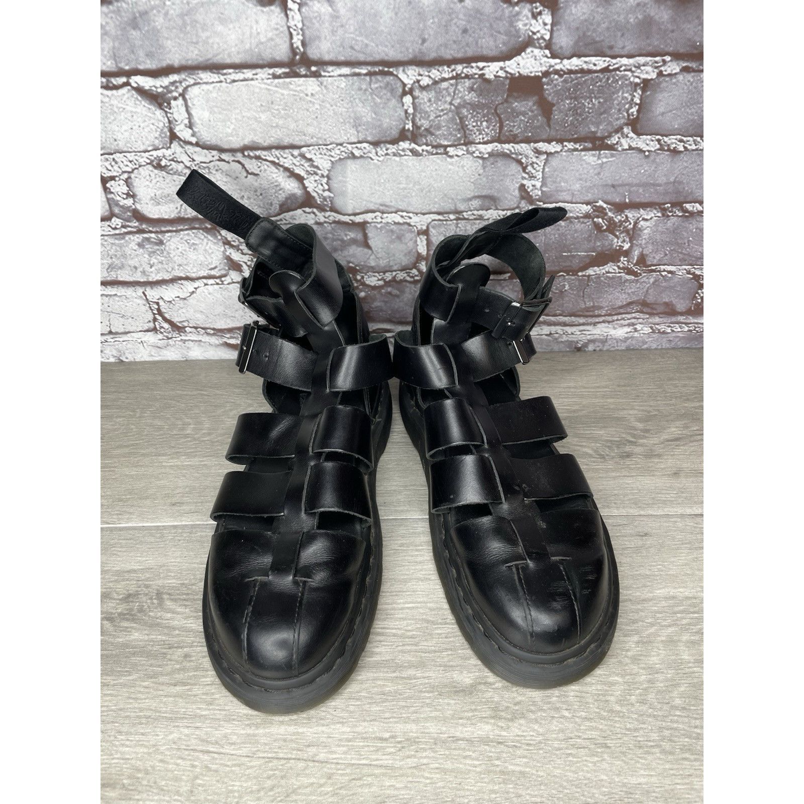 Dr. Martens Dr. Martens Geraldo Black Leather Strap Gladiator Wedge Sand Size US 9 / EU 42 - 23 Thumbnail