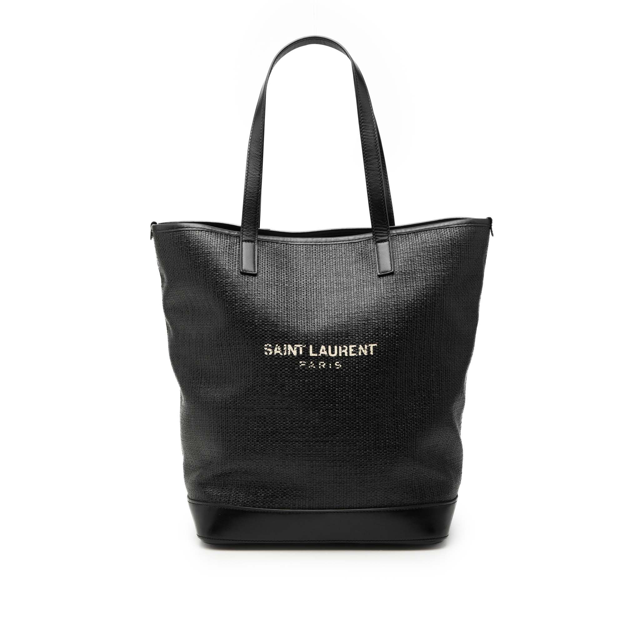 Saint Laurent Paris Raffia Teddy Shopping Tote Size ONE SIZE - 1 Thumbnail