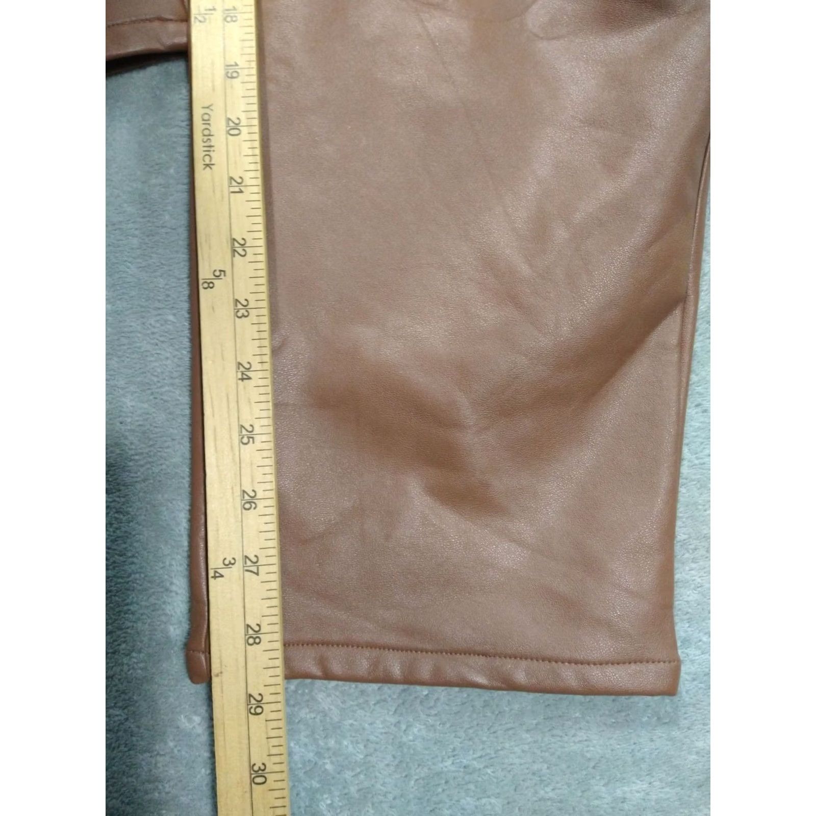 J. Jill J Jill Pants Womens 3X Brown Faux Leather Pull On High Rise Skinny Chino Size 3X Plus Brown Leather Look Womens Pants Size 40" / US 18 - 5 Thumbnail