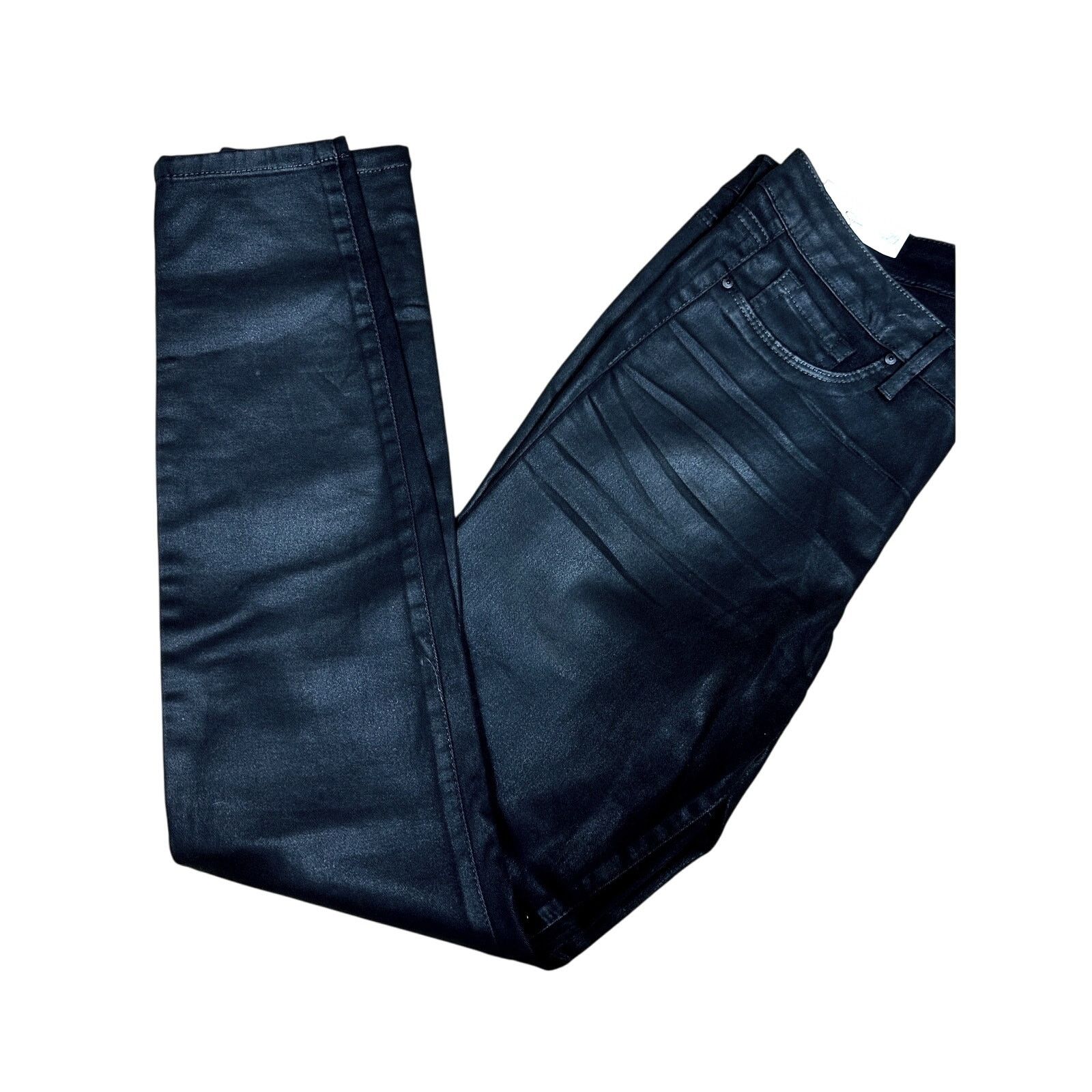 Jessica Simpson Jessica Simpson Mid Rise Skinny Jeans Shiny Black 8 (29) Size 29" - 7 Thumbnail