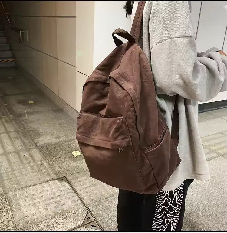 Vintage Aesthetic Canvas Backpack Size ONE SIZE - 2 Thumbnail