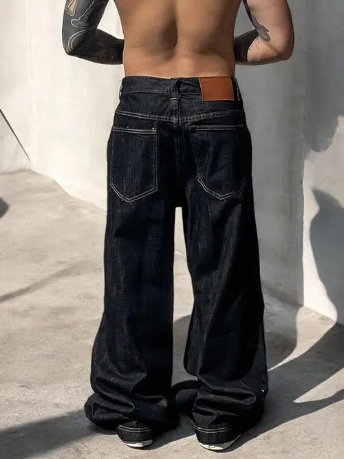 VIBE Black Wide Leg Denim Jeans, Oversized Jeans Size US 32 / EU 48 - 8 Thumbnail