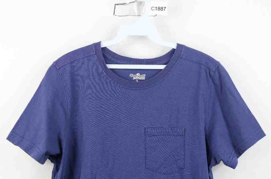 Carhartt Vintage Y2K Carhartt Spell Out Pocket T-Shirt Blue Cotton Size L / US 10 / IT 46 - 2 Thumbnail