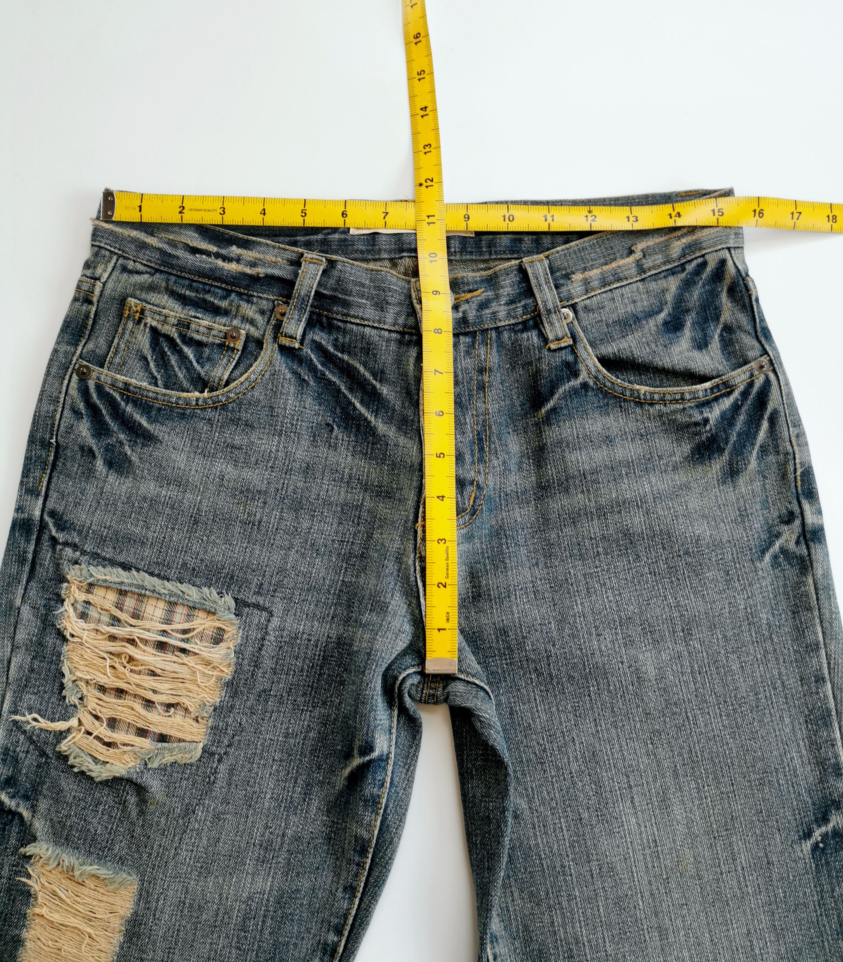 Kapital Nouveau Brillant Homme Patches Flare Denim Jeans 32x33 Size US 31 - 2 Thumbnail