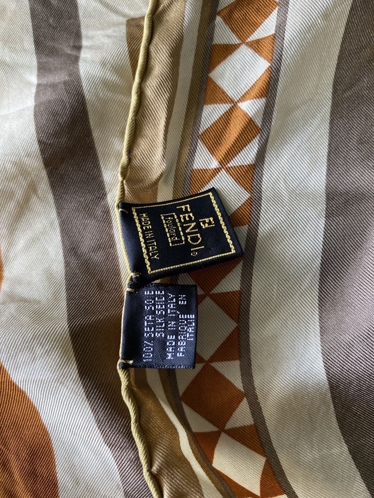 Fendi Fendi Multi Logo Silk Handkerchief/ Neckerchief/ Bandana Size ONE SIZE - 8 Thumbnail