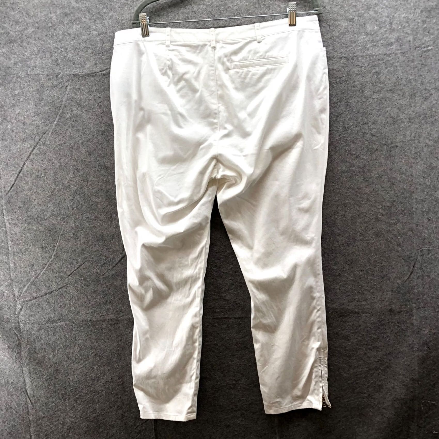 Ralph Lauren Lauren Ralph Lauren White Zip Ankle Pants Womens 14P Stretch Lightweight Slim Size 36" / US 14 / IT 50 - 2 Thumbnail