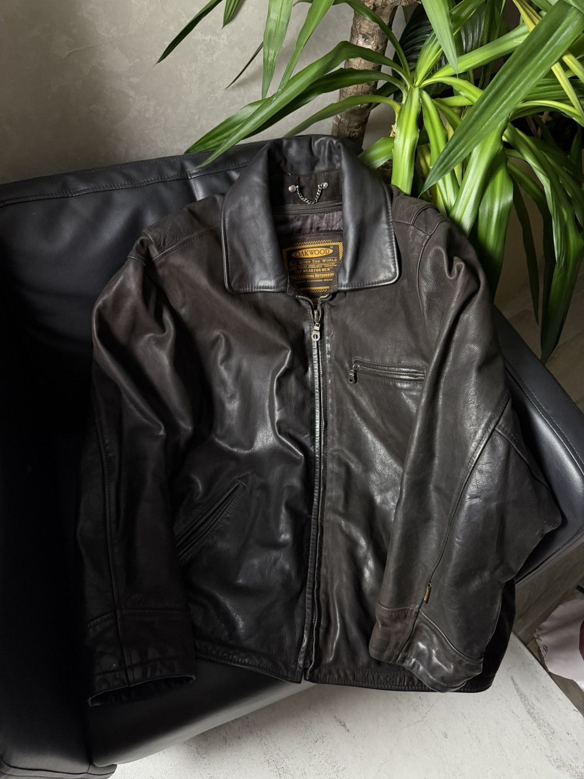 Genuine Leather Oakwood Vintage Real Leather USA Black Jacket Size US XL / EU 56 / 4 - 13 Thumbnail