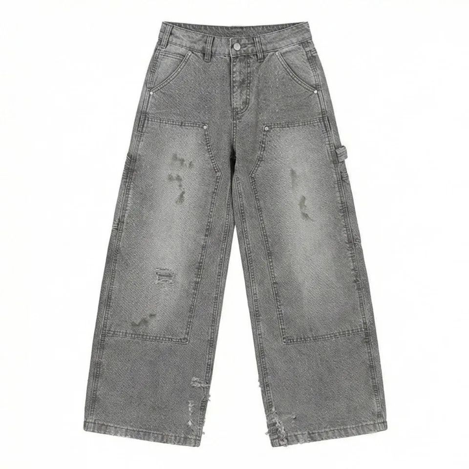 Japanese Brand Bootcut jeans workwear loose dirty dyed Size US 28 / EU 44 - 5 Thumbnail