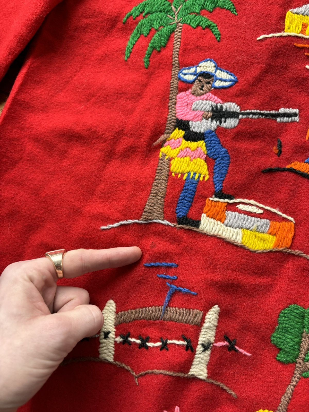 Vintage 1940s Mexican Wool Jacket 1950s Vintage Embroidered By Mikes Size M / US 6-8 / IT 42-44 - 14 Thumbnail