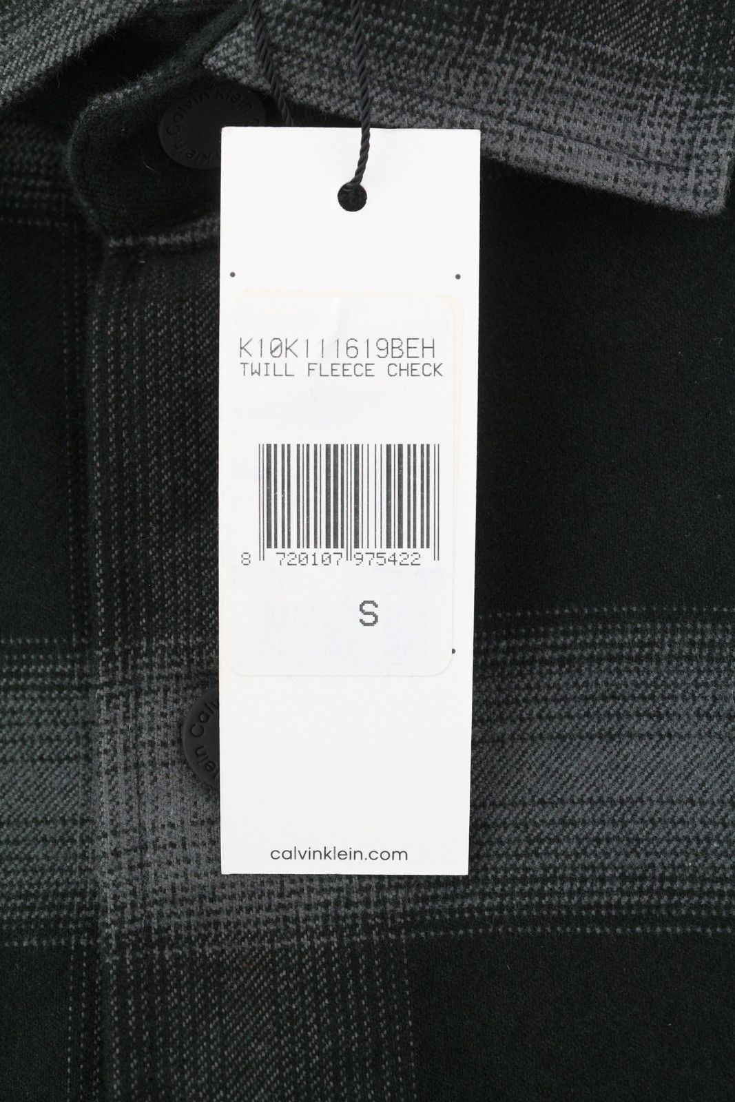 Calvin Klein TWILL FLEECE CHECK S Black Overshirt Snap Buttons 84935 Size US S / EU 44-46 / 1 - 11 Thumbnail