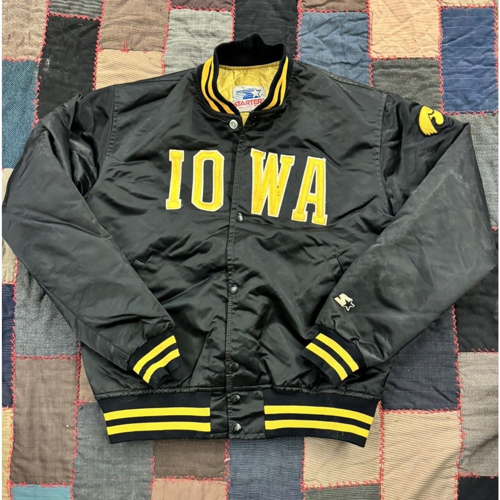 Starter Vintage STARTER Iowa Hawkeyes Satin Puff Jacket 80's Men's M Size US M / EU 48-50 / 2 - 1 Thumbnail