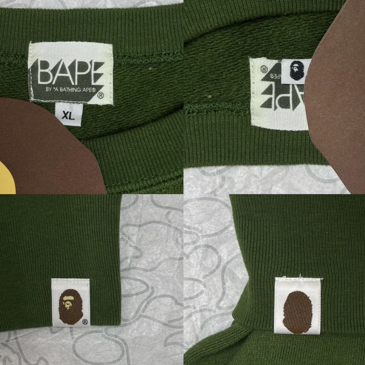 Bape Bape Shark Crewneck Olive Size US XL / EU 56 / 4 - 5 Thumbnail