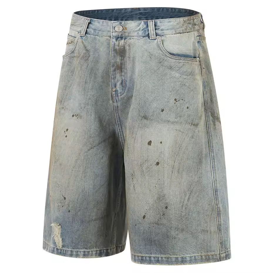 Other Retro Vintage Style Baggy Washed Ripped Y2k Shorts Size US 33 - 2 Thumbnail