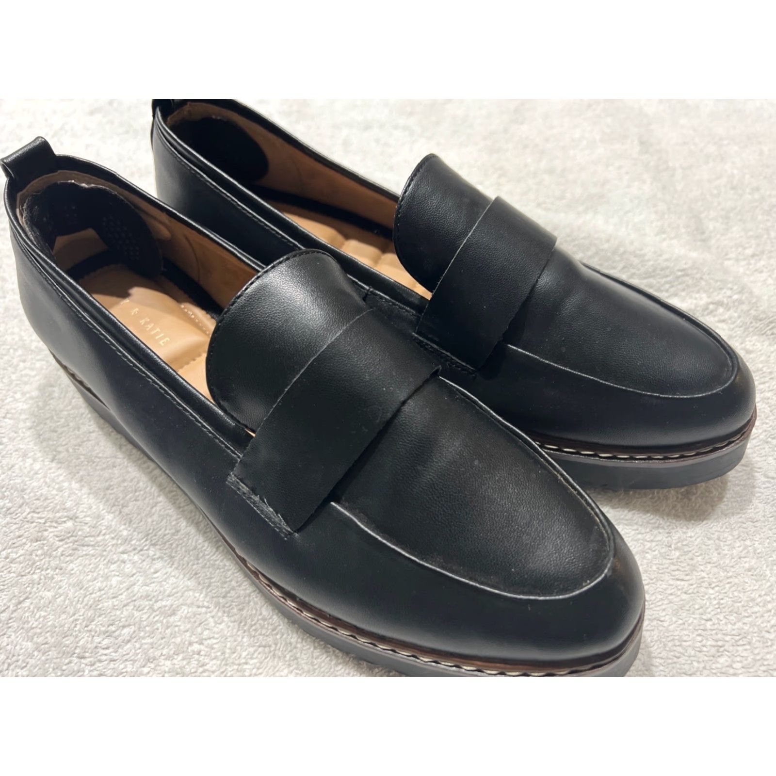 Vintage KELLY & KATIE Loafers Ally 10M Black Platform Chunky Penny Preppy Size US 10 / IT 40 - 6 Thumbnail