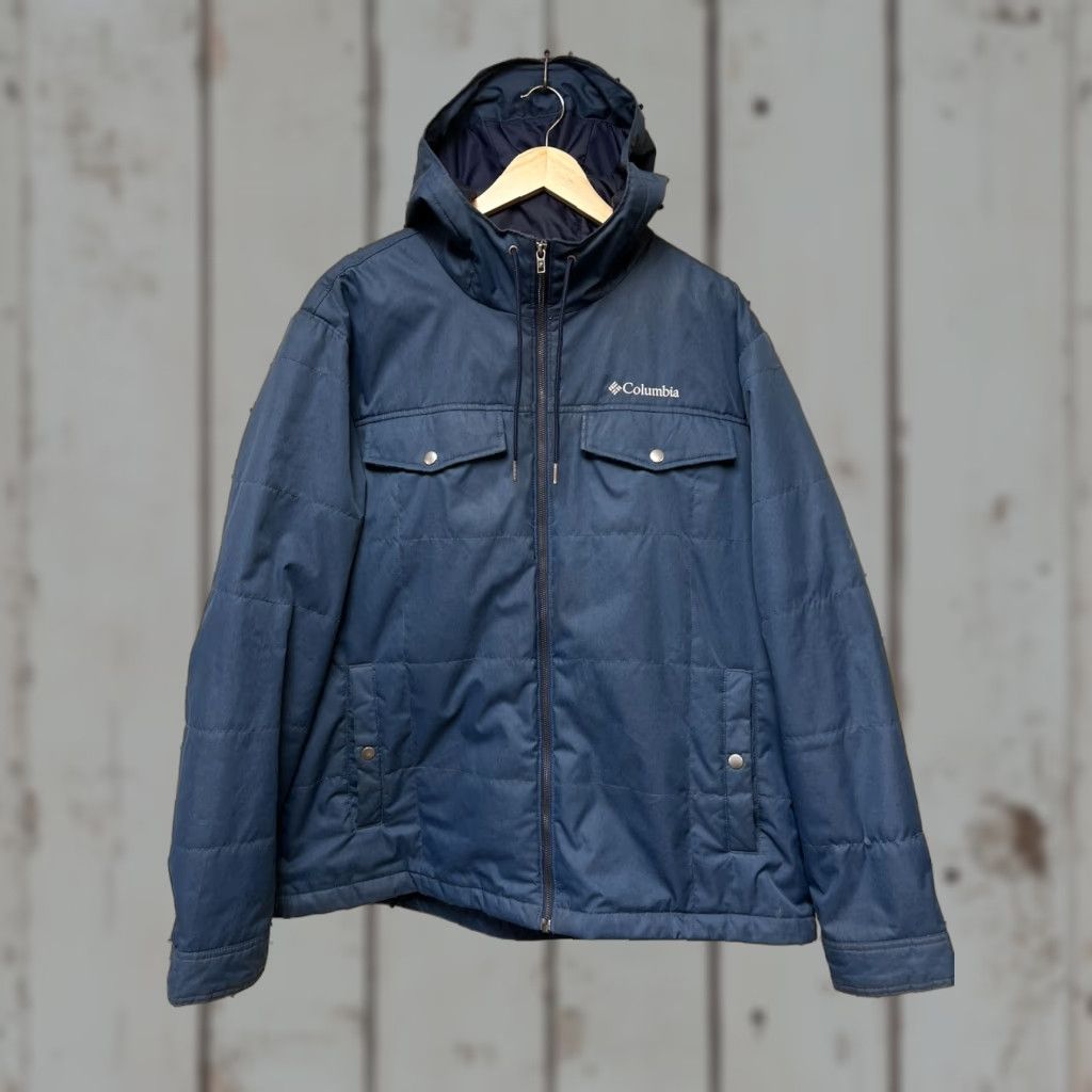 Vintage Columbia Jacket Tinline Trail Thermal Coil Insulated Hooded Blue XL Men’s Regular Size Full Zip Hooded Casual Outdoor Size US XL / EU 56 / 4 - 1 Thumbnail