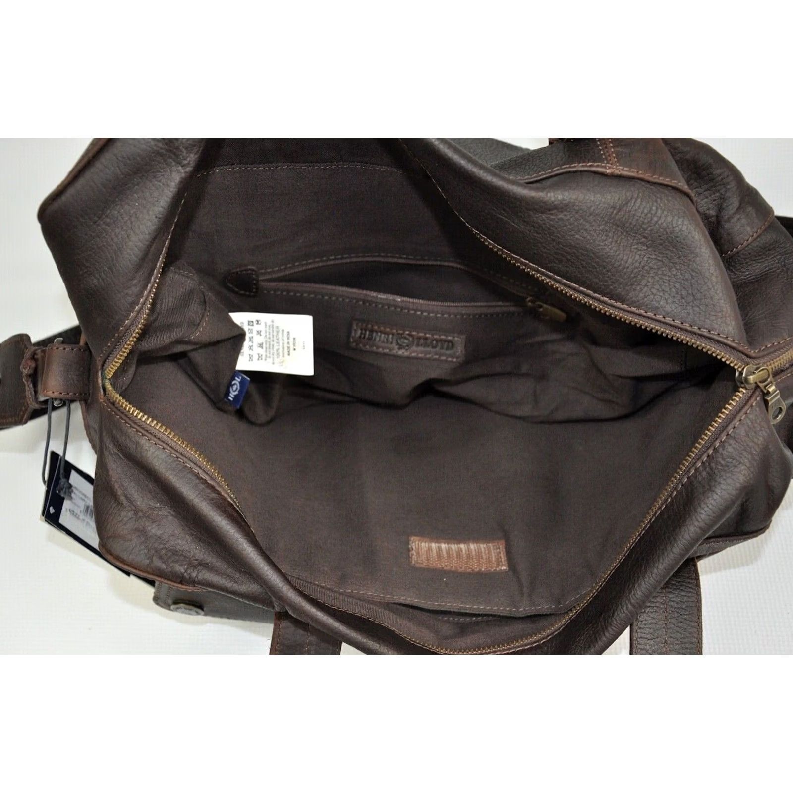 Henri Lloyd Henri Lloyd Calgary Laptop Bag Men Brown Leather Size ONE SIZE - 5 Thumbnail