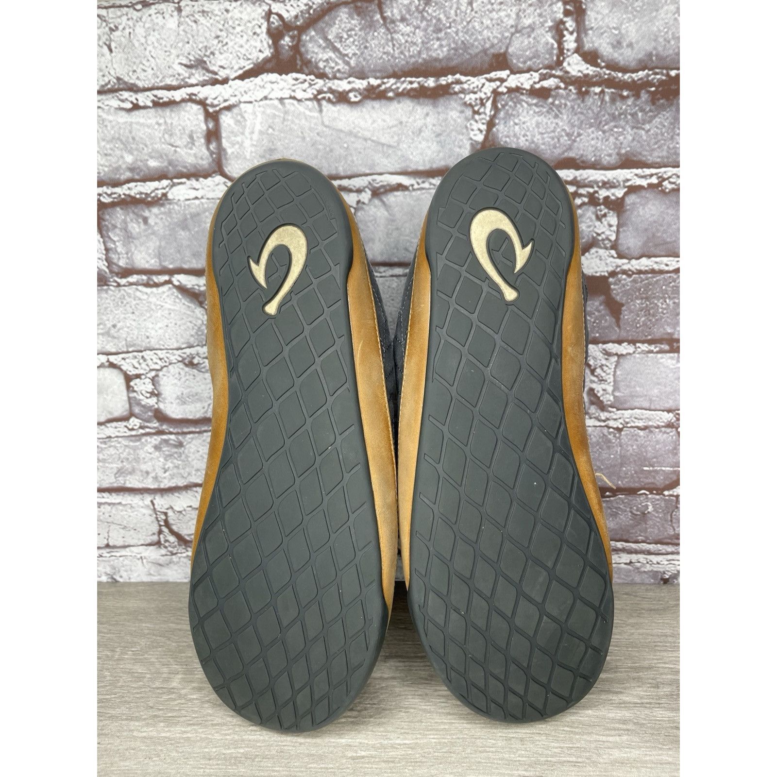 Olukai OluKai Hanohano Waxed Canvas Shadow Gray Wool Shearling Slip Size US 11.5 / IT 41.5 - 16 Thumbnail