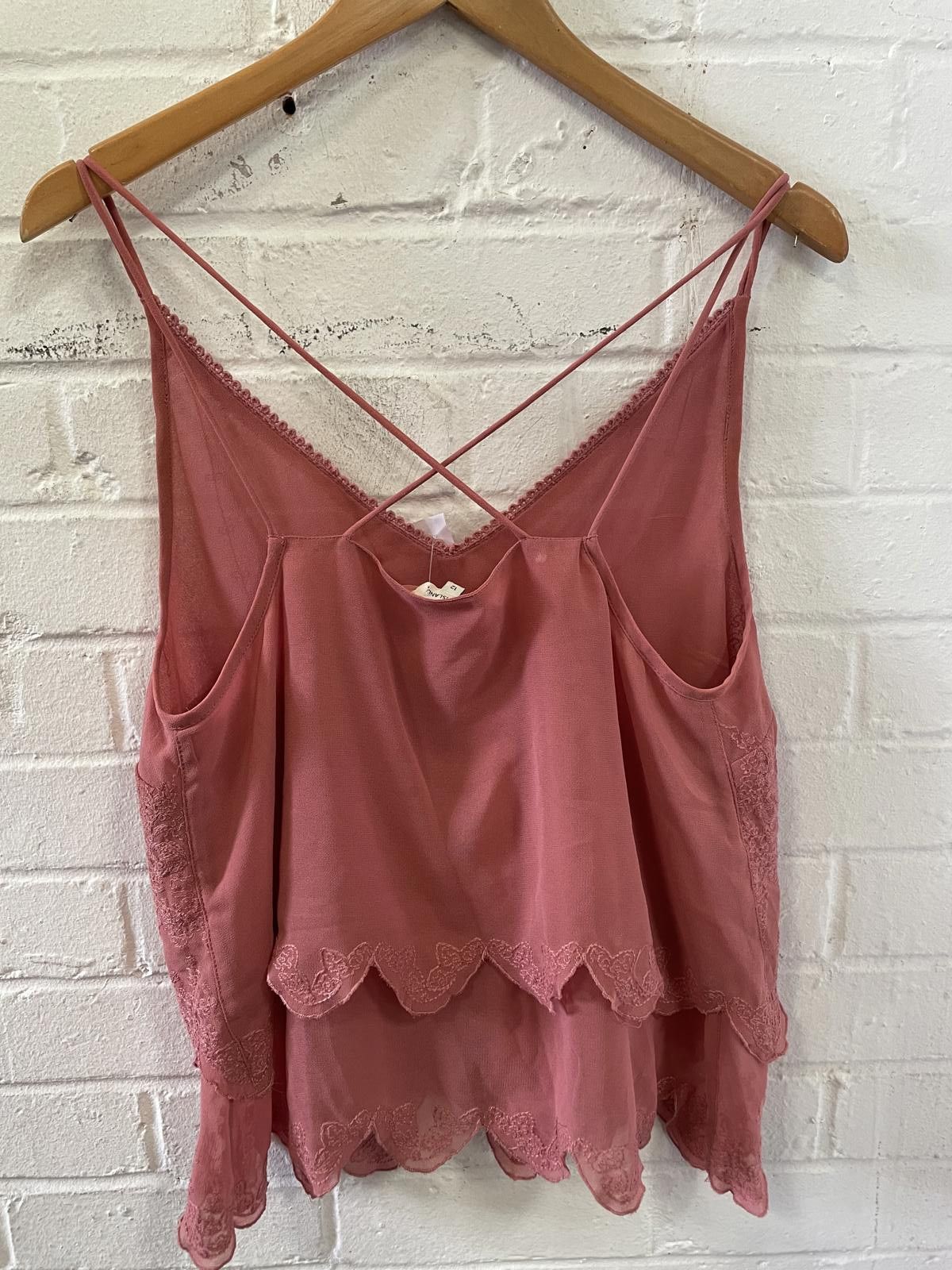 River Island Elegant River Island Pink Lace Cami Top Size M / US 6-8 / IT 42-44 - 4 Thumbnail