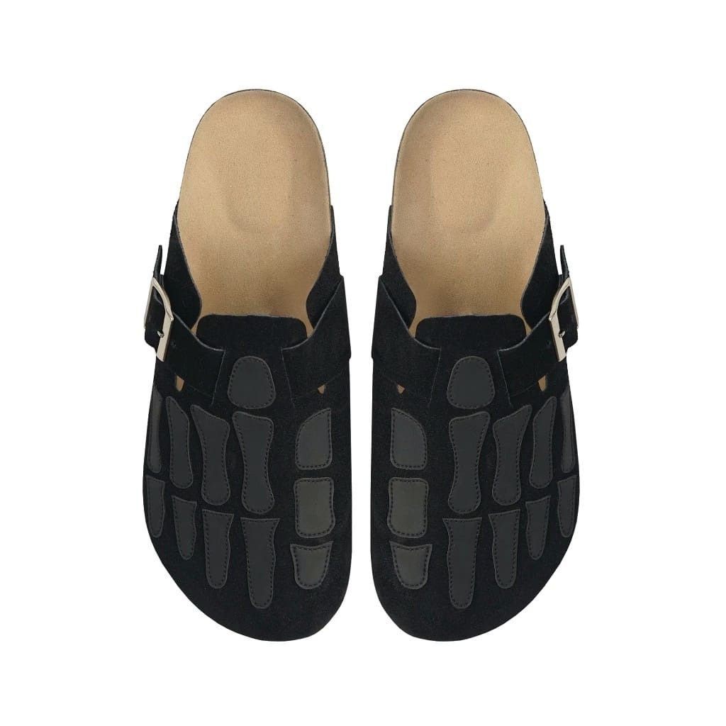 Genuine Leather Loxusdrip - Fresco All Black Skull Clog Slips Size US 11 / EU 44 - 3 Thumbnail