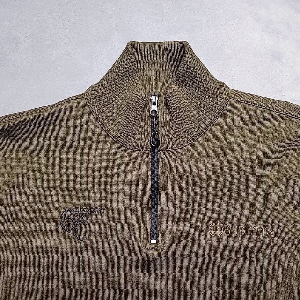 Vintage Berretta Sweater Men M Green Wool Blend Lined 1/4 Zip Knit Jacket Made in Italy Shirt Adult Medium Green Knit Wool Blend 1/4 Zip Mens Size US M / EU 48-50 / 2 - 3 Thumbnail
