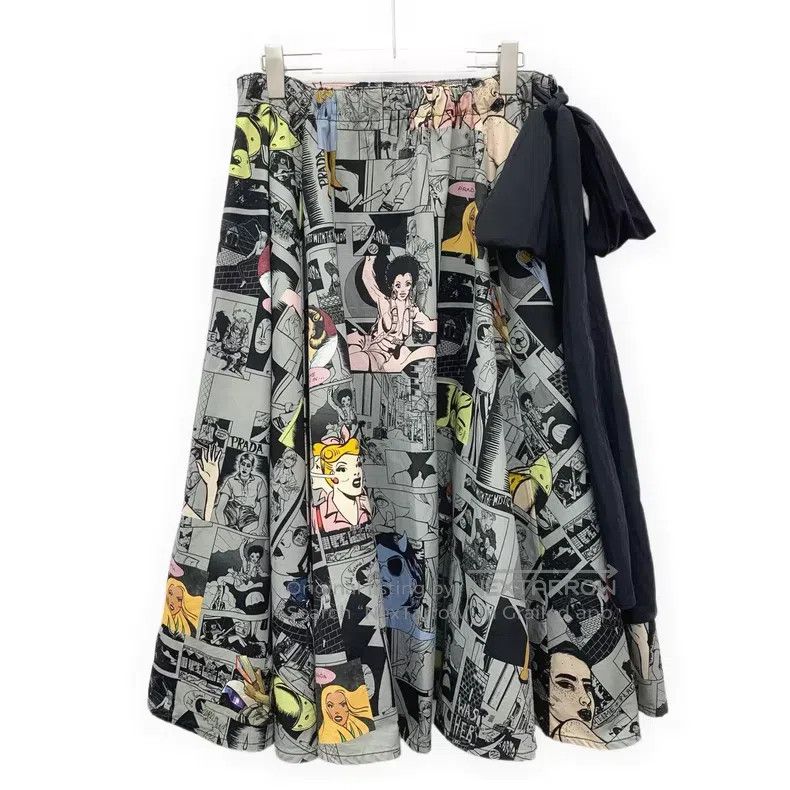 Prada Prada Multi-color cartoon cartoon image full-print cotton Size 25" / US 0 / IT 36 - 1 Thumbnail