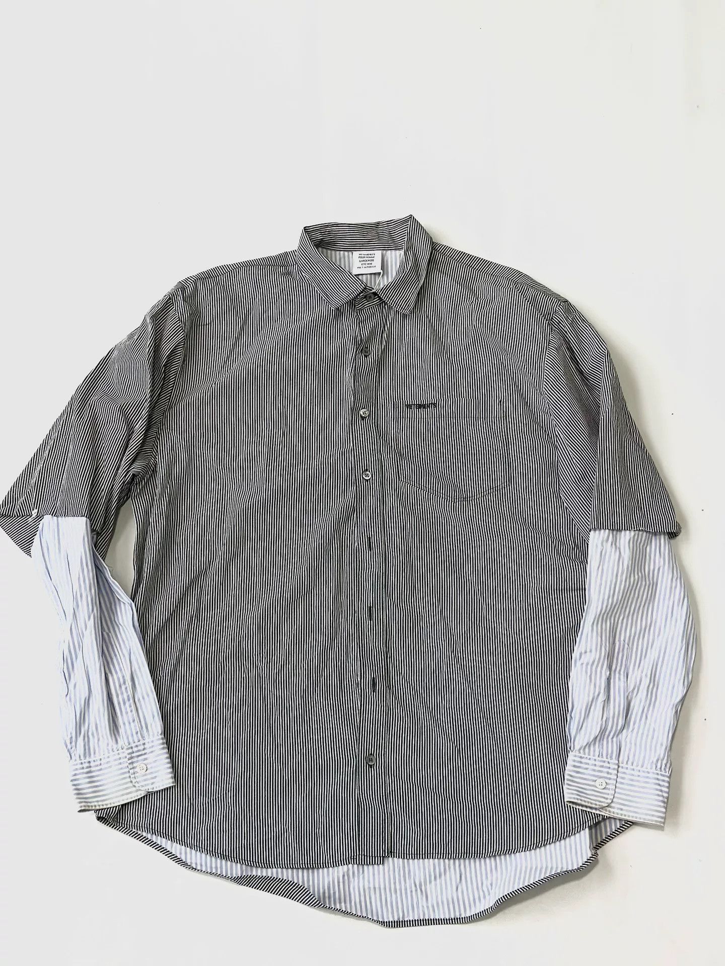 Vetements Vetements Logo Patchwork Striped Shirt Size US L / EU 52-54 / 3 - 1 Thumbnail
