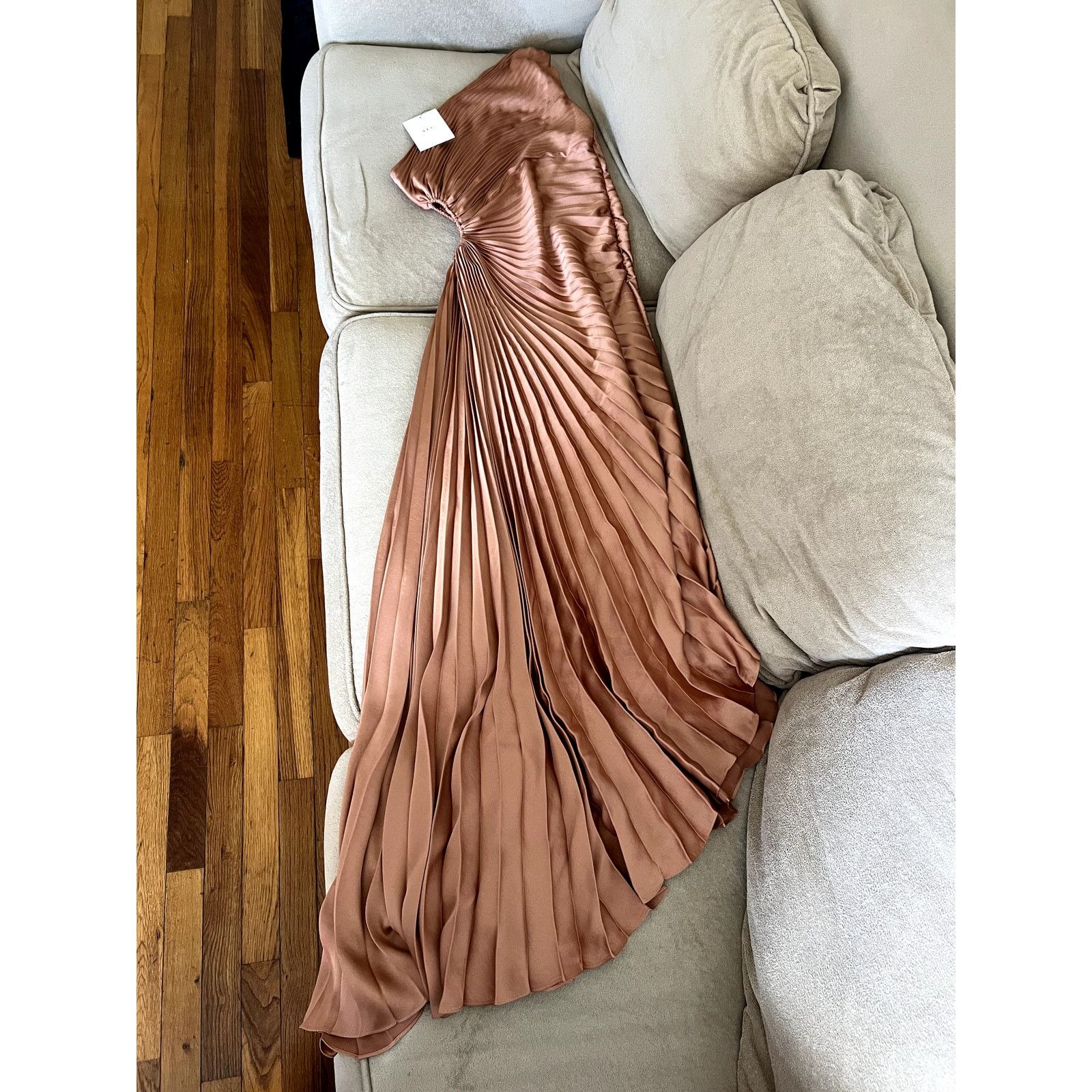 A.L.C. A.L.C. Delfina Pleated One Shoulder Maxi Dress Size M / US 6-8 / IT 42-44 - 2 Thumbnail