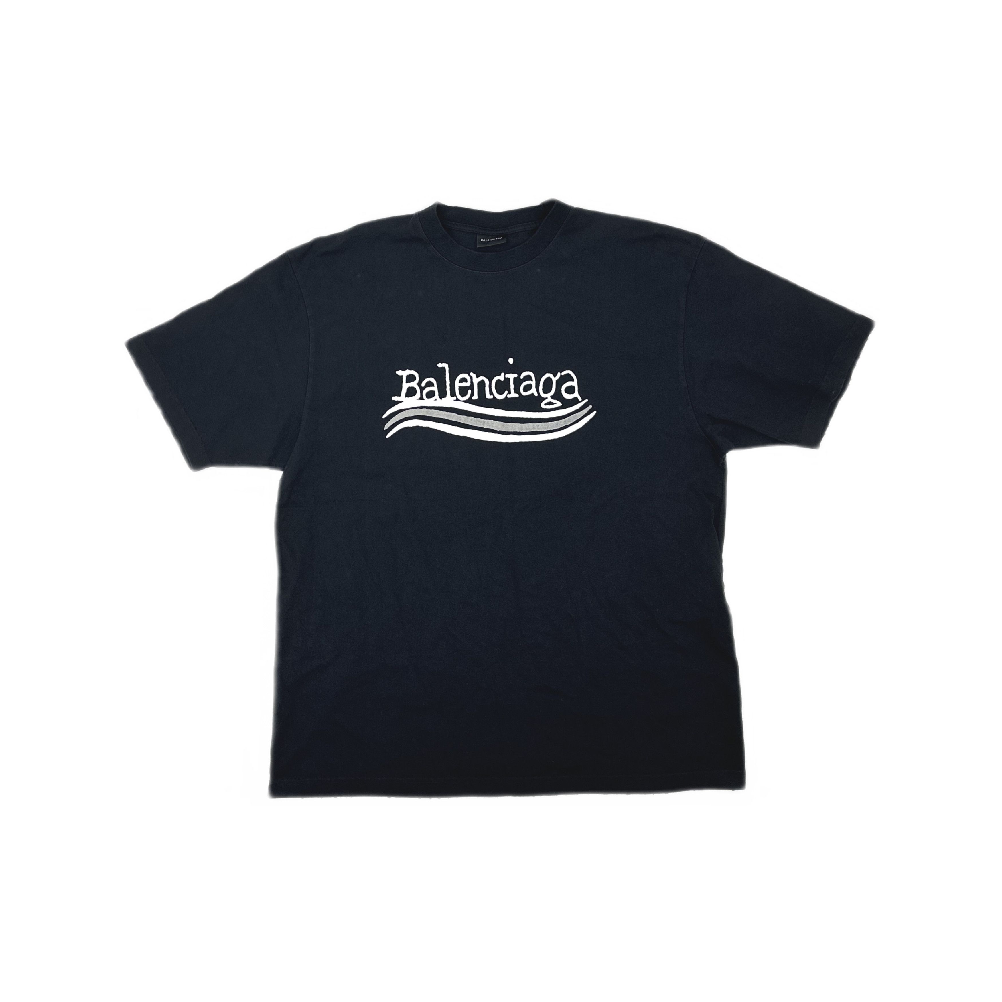Balenciaga Balenciaga Wave Logo T-Shirt Size L Size US L / EU 52-54 / 3 - 1 Thumbnail