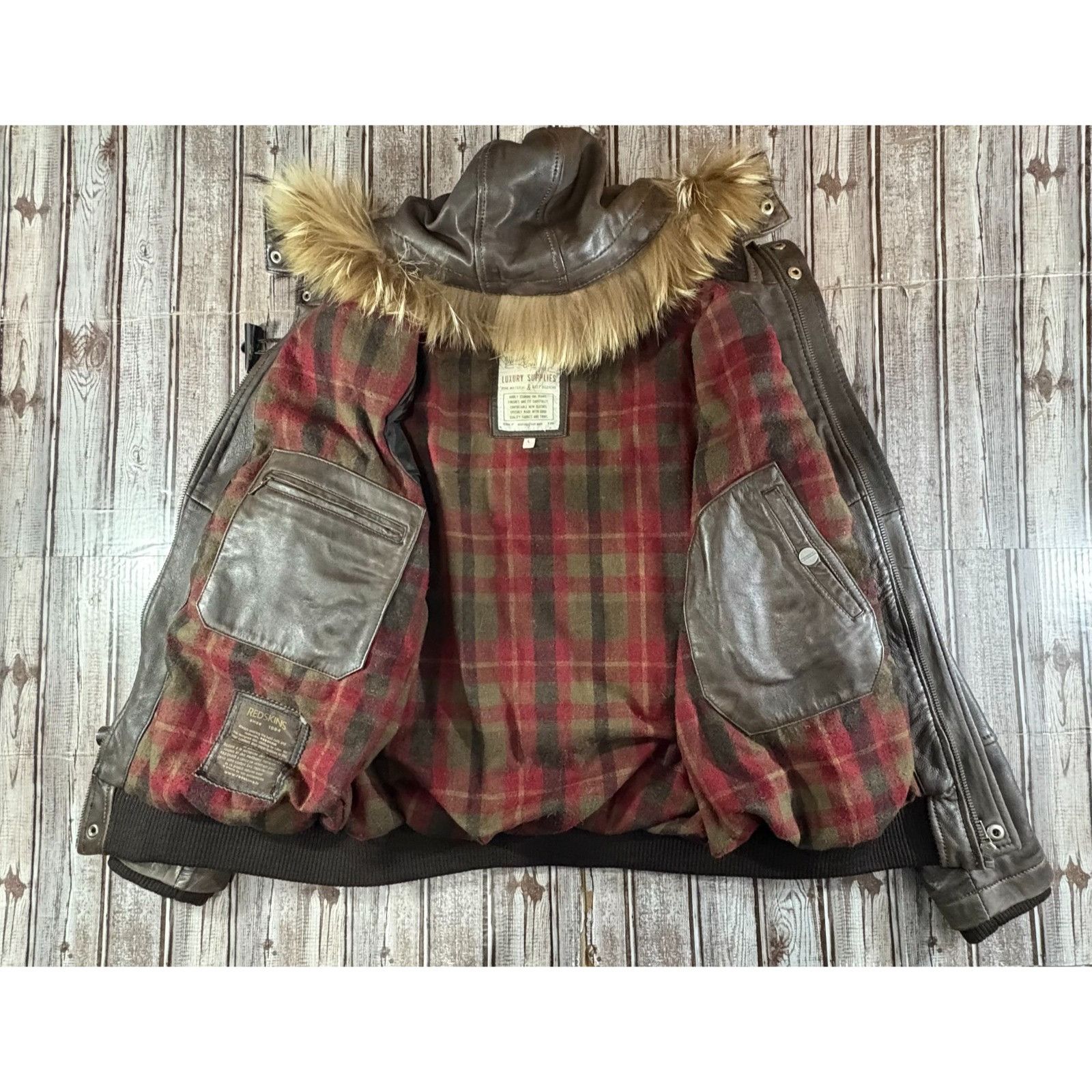 Other RedsKins hooded soft leahter jacket size L color brown vinta Size L / US 10 / IT 46 - 4 Thumbnail
