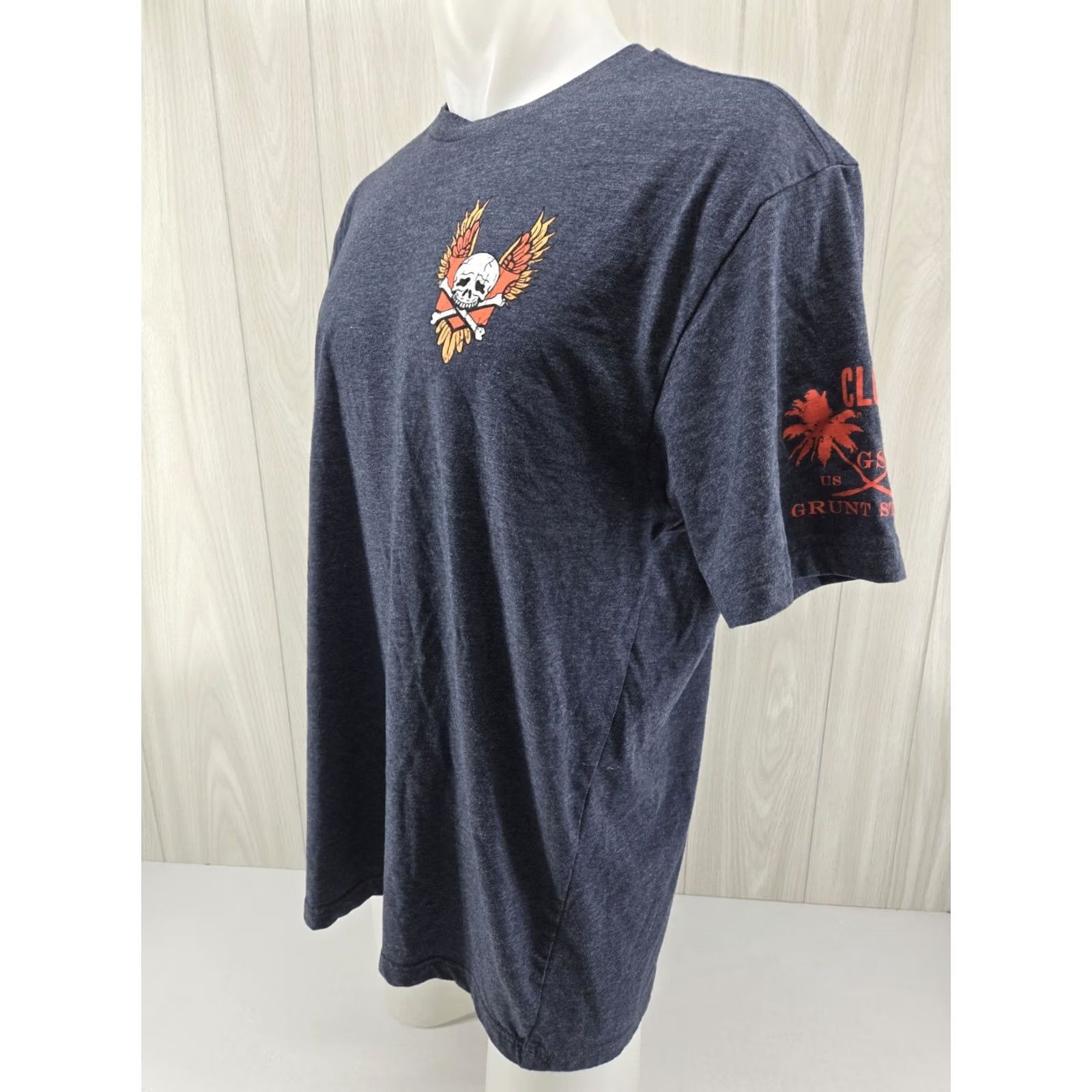Vintage Grunt Style Club T Shirt 2XL Patriot Eagle Blue Short Sleeve Mens Shirt Crew Neck Graphic Print Army Patriotic Size US XXL / EU 58 / 5 - 4 Thumbnail