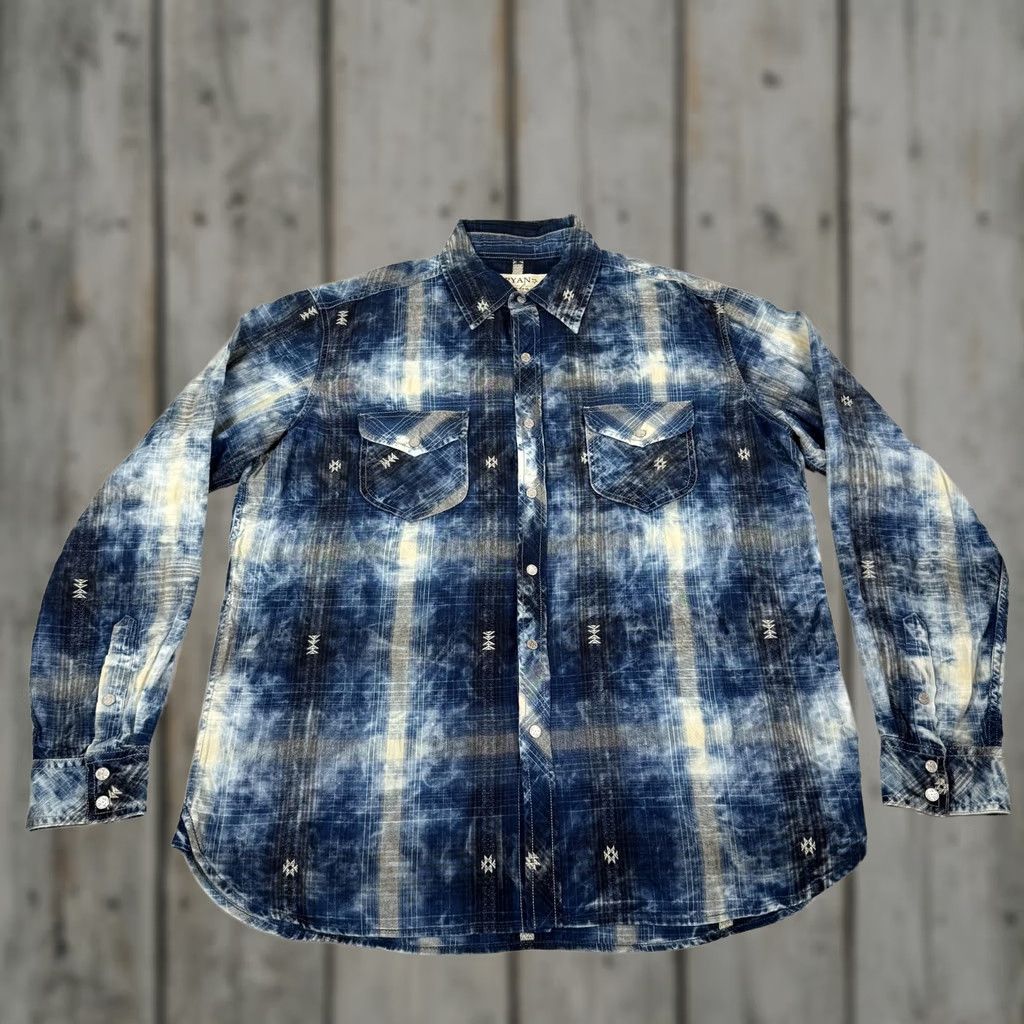 Vintage Ryan Michael Shirt Mens L Blue Plaid Western Pearl Snap Western Cowboy Work Button-Up Size US L / EU 52-54 / 3 - 1 Thumbnail