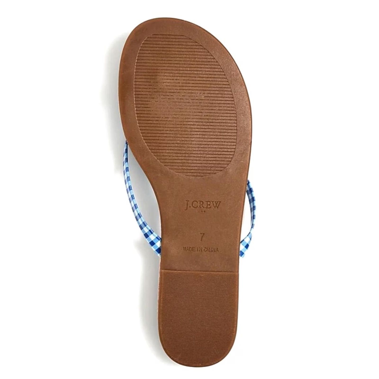 J.Crew J.CREW Women's Sandals Flip Flop Gingham Blue White Size 8 Size US 8 / IT 38 - 4 Thumbnail