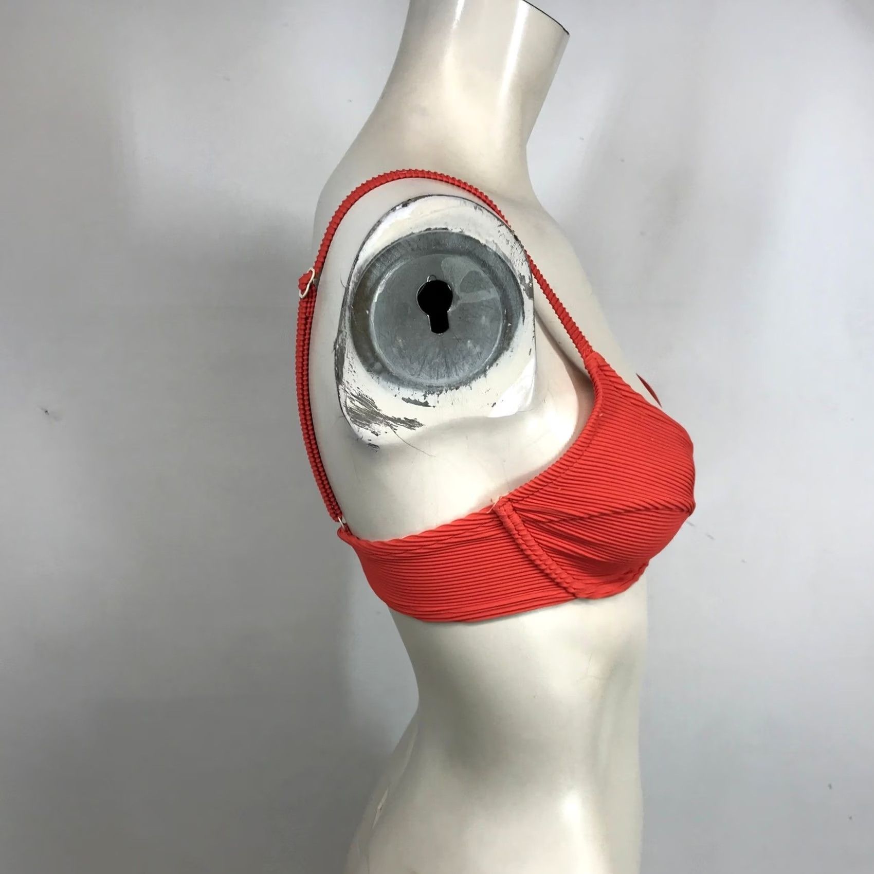 Vintage Zulu & Zephyr Orange Red Ribbed Underwire Bikini Top US 4 AU 8 EU 36 Size XS / US 0-2 / IT 36-38 - 4 Thumbnail