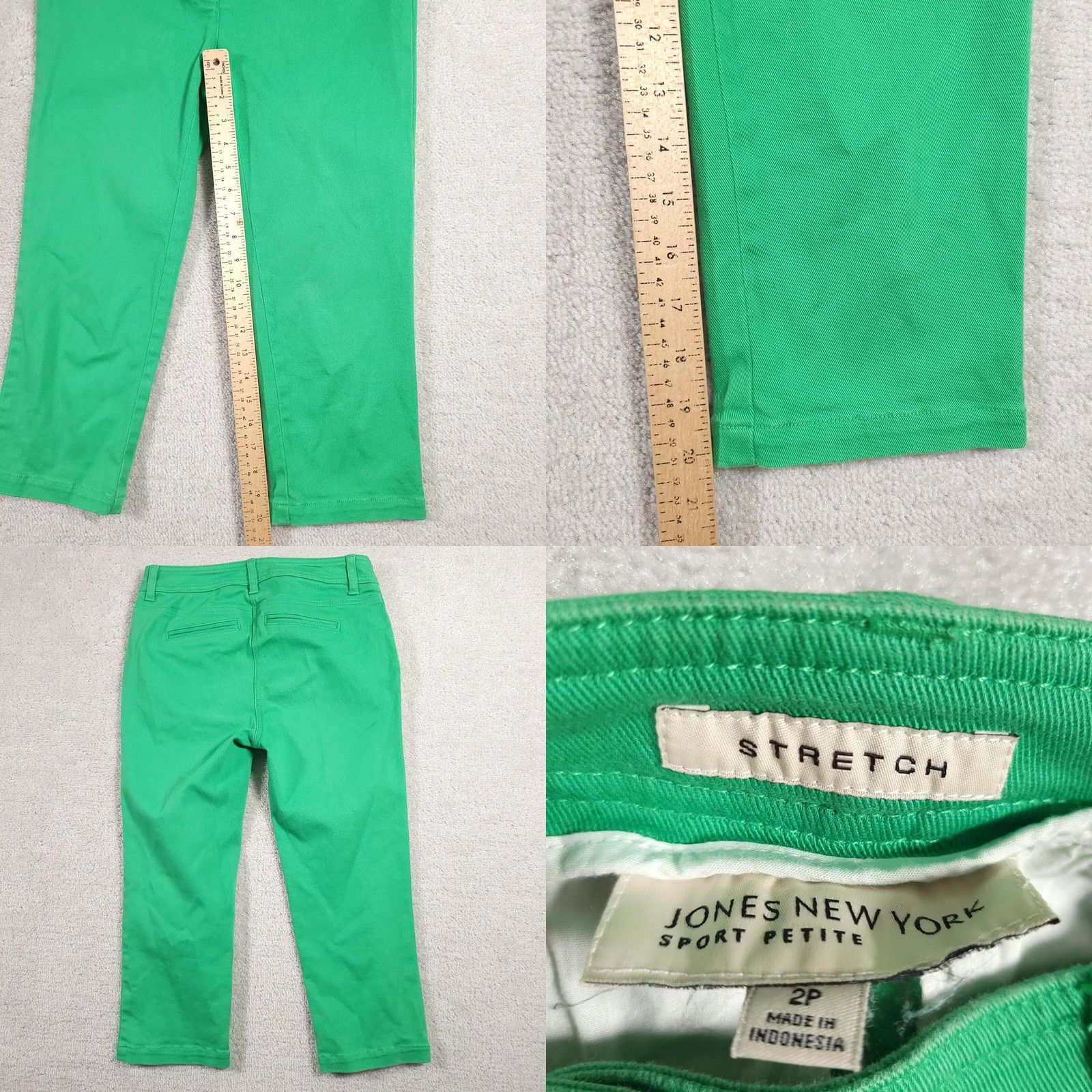 Jones New York Jones New York Sport Capri Pants Women’s 2P Petite Green Chino Stretch Pockets Size 26" / US 2 / IT 38 - 8 Thumbnail