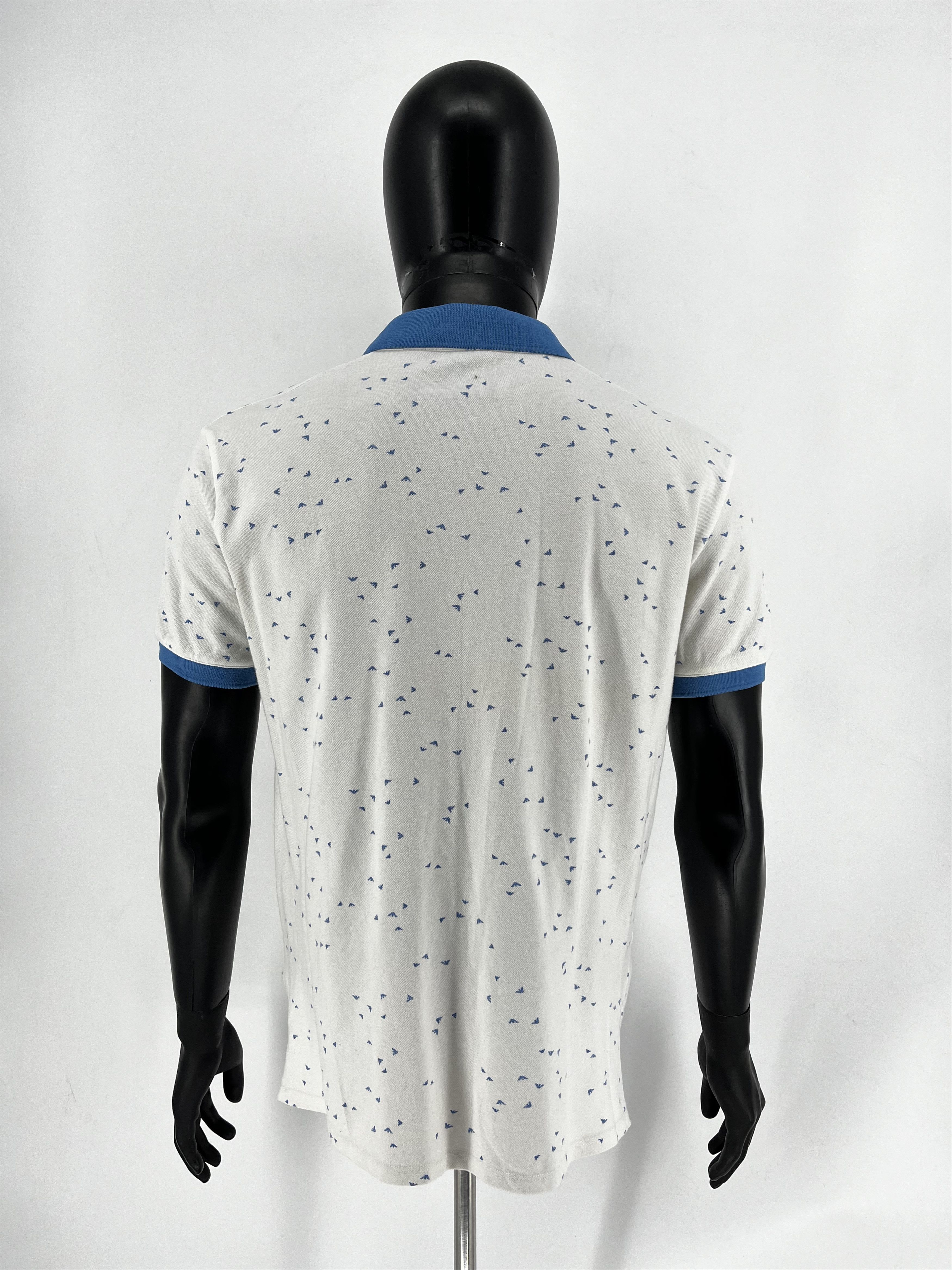Armani Armani Jeans Monogram Logo Washed White Polo Size L Size US L / EU 52-54 / 3 - 8 Thumbnail