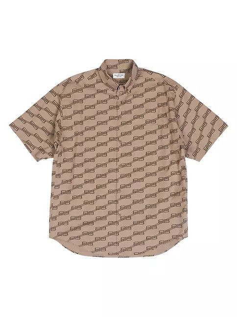 Balenciaga o1la1rc1a0824 BB Monogram Short Sleeve Shirt Large Fit Beige Size M / US 6-8 / IT 42-44 - 1 Thumbnail