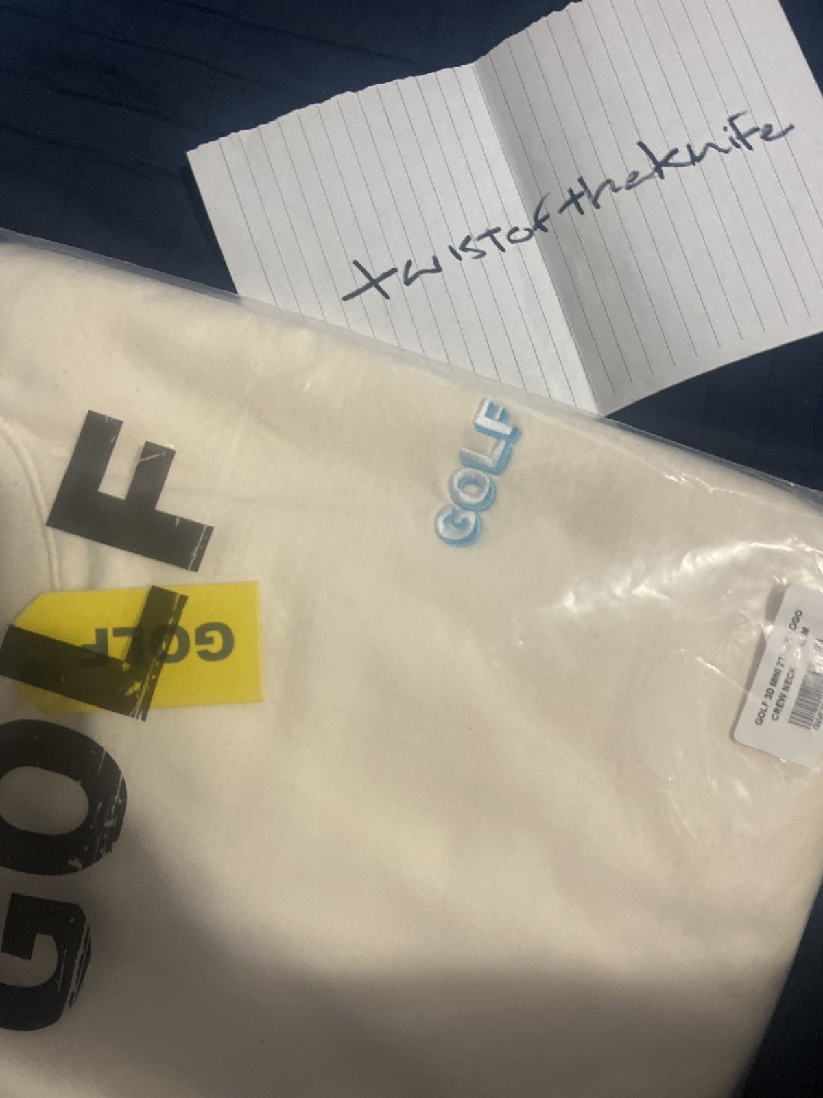 Golf Wang Golf 3D mini 2 tone logo crew neck- cream Size US M / EU 48-50 / 2 - 8 Thumbnail