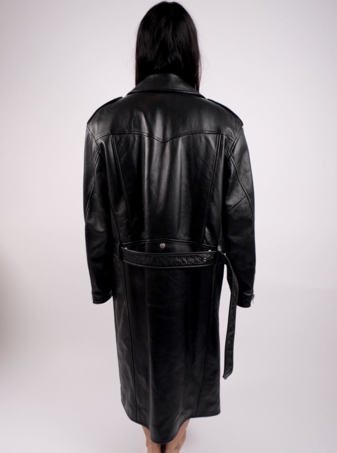 Yves Saint Laurent YSL Leather Belted Biker Jacket Size US M / EU 48-50 / 2 - 2 Thumbnail