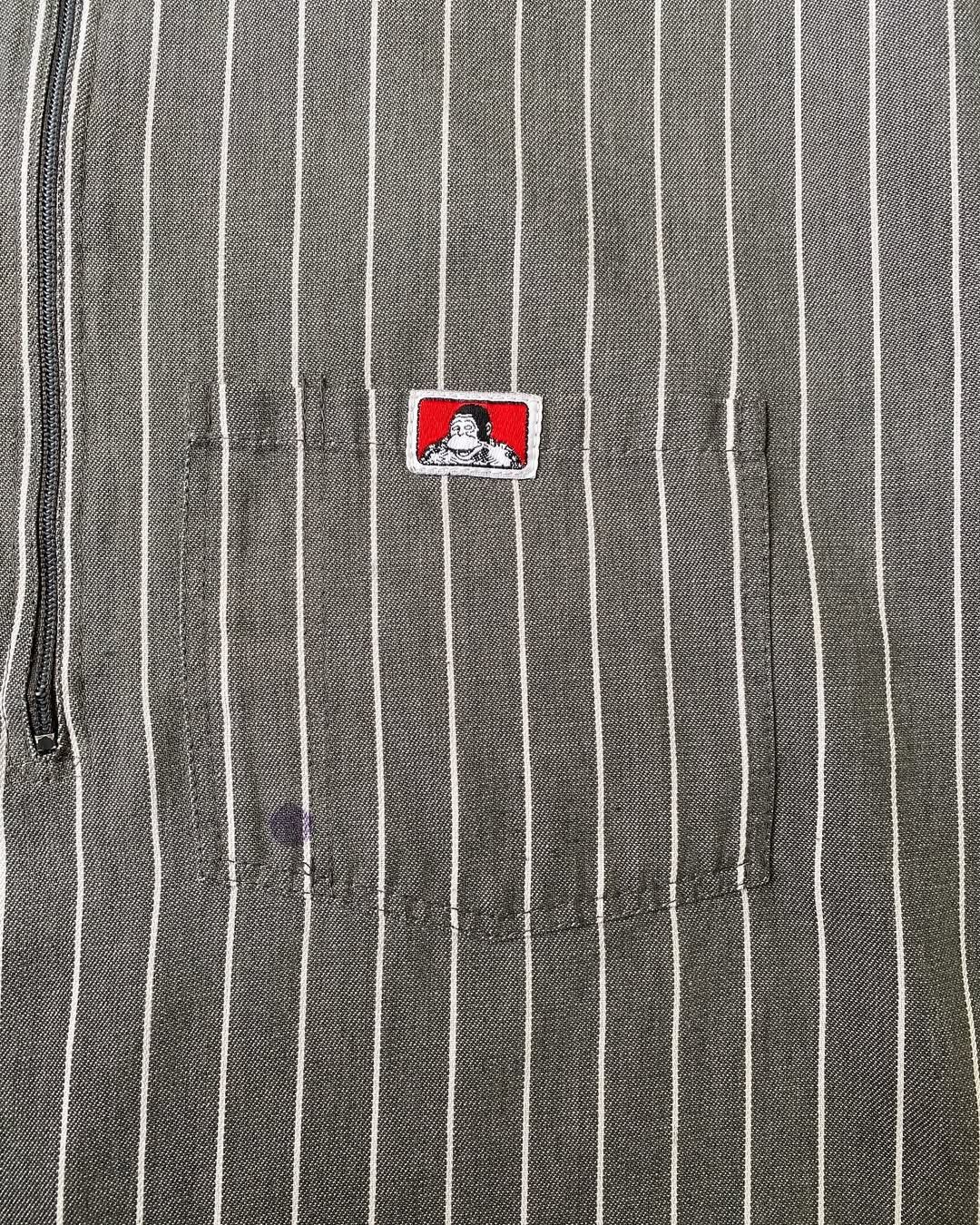 Ben Davis Vintage 1990’s Ben Davis Striped S/S Halfzip Work Shirt Size US XL / EU 56 / 4 - 3 Thumbnail