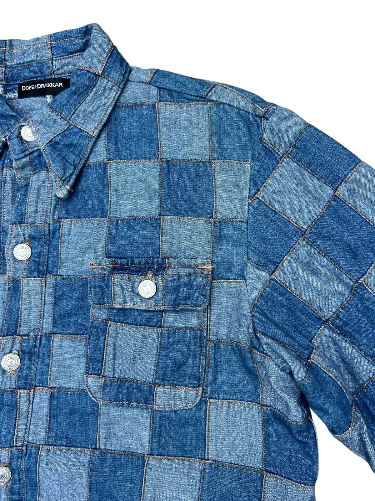 14th Addiction Dope + Drakkar Japan Patchwork Denim Heavy Shirt Size US M / EU 48-50 / 2 - 8 Thumbnail