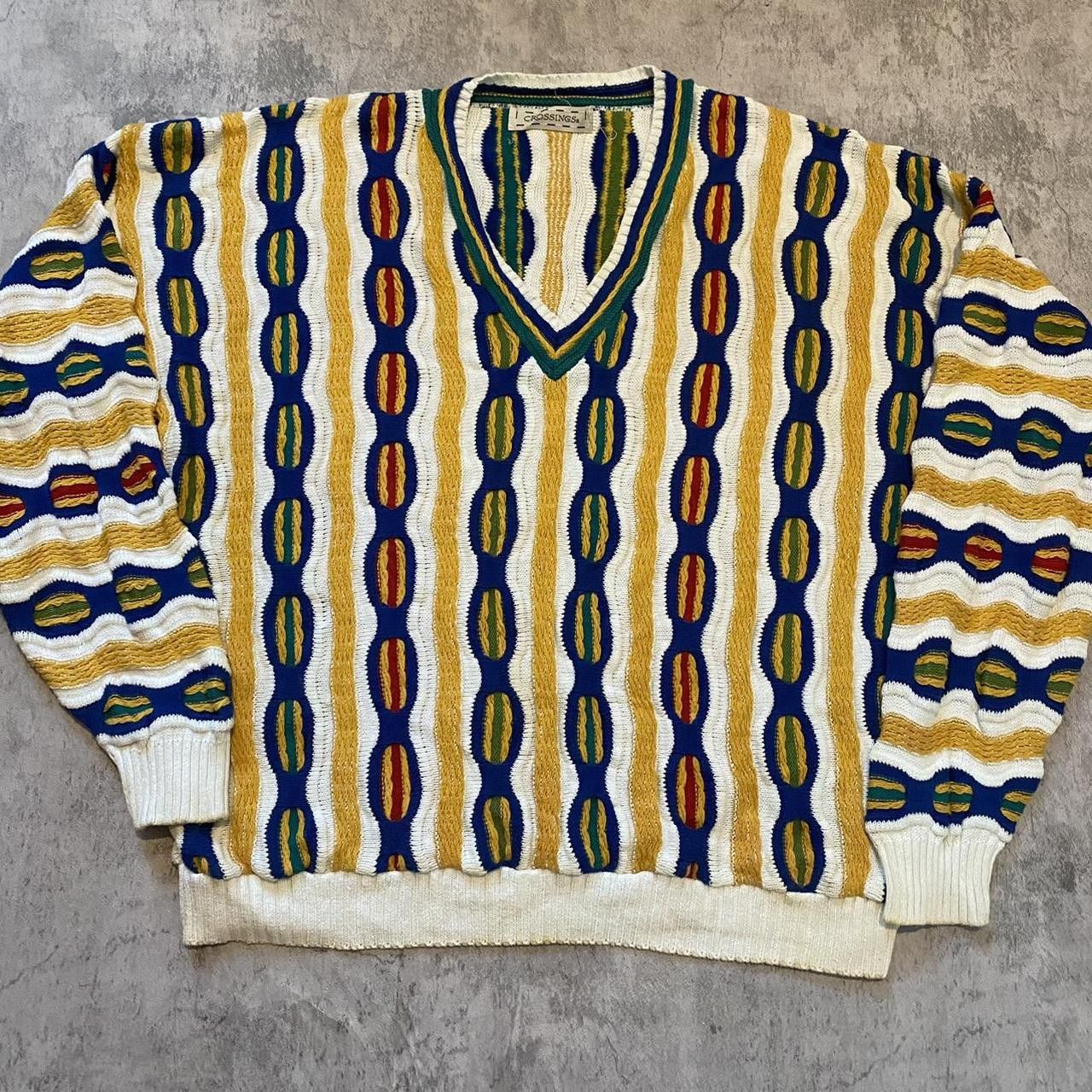 Other Vintage 90s Boxy Coogi Yellow and blue striped Size US XL / EU 56 / 4 - 1 Thumbnail