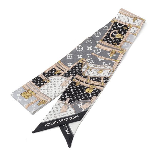 Louis Vuitton Louis Vuitton Silk Scarf Monogram Bando BB Let's Go Black White Canvas Scarf 74404 in Very Good Condition